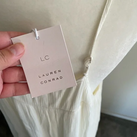 NWT LC Lauren Conrad White Maxi Bohemian Dress Size XL - Picture 8 of 9